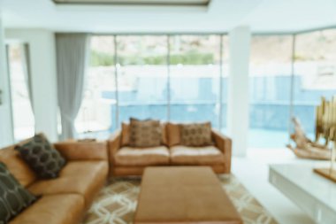 Soyut bulanıklık ve ufuk oturma odası iç