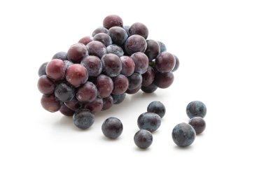 beyaz arka planda taze siyah üzüm