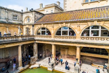 Bath, İngiltere - 30 Ağustos 2019: Roma Hamamları, Unesco Dünyası