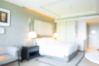 Arka plan için soyut bulanık yatak odası iç mimarisi