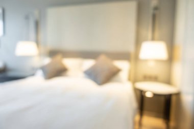 Arka plan için soyut bulanık yatak odası iç mimarisi