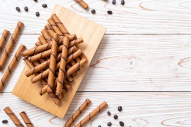 krema ile kahve gofret sopa rulo