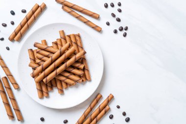 krema ile kahve gofret sopa rulo