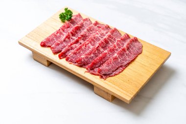 fresh beef raw sliced with marbled texture clipart
