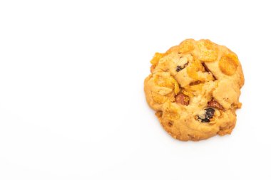 Mısır gevreği, kuru üzüm ve bademli ev yapımı kurabiyeler.