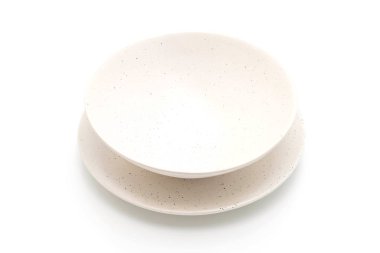 plaka ve beyaz arka plan üzerinde izole kase