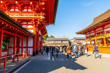 Kyoto, Japonya - 11 Ocak 2020: Fushimi Inari Tapınağında Turizm