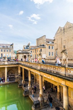 Bath, İngiltere - 30 Ağustos 2019: Roma Hamamları, Unesco Dünyası