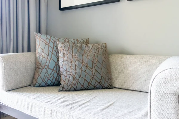 Beautiful and comfortable pillows decoration sofa — Stock Photo, Image