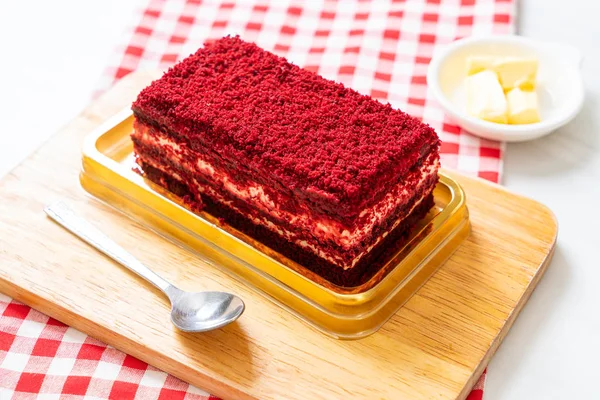 맛 있는 레드 벨벳 케이크 — 스톡 사진