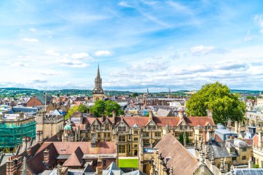 Oxford City High Street yüksek açı görünümü, İngiltere