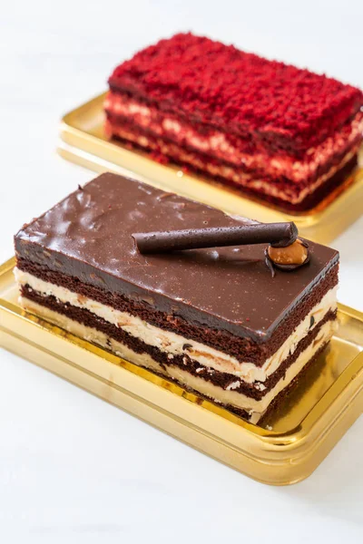杏仁的巧克力蛋糕 — 图库照片