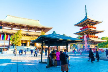 Chiba Japonya - 14 Ocak 2020 Narita San Shinshoji Tapınağı, Popula