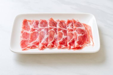 sliced collar pork raw