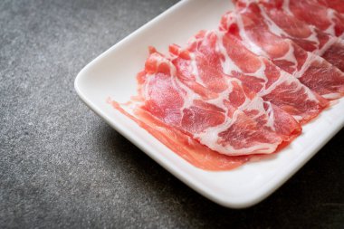 sliced collar pork raw