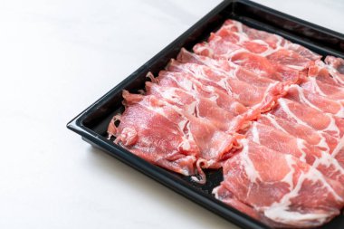 sliced collar pork raw