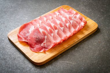 sliced collar pork raw