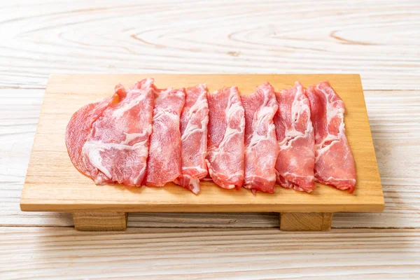 Sliced collar pork raw — 스톡 사진