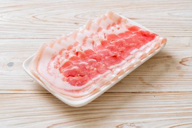 fresh pork belly sliced