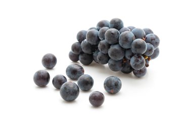 beyaz arka planda taze siyah üzüm