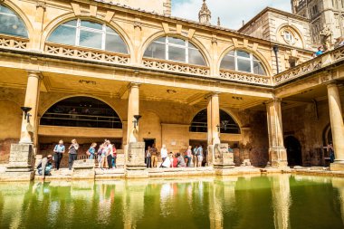 Bath, İngiltere - 30 Ağustos 2019: Roma Hamamları, Unesco Dünyası