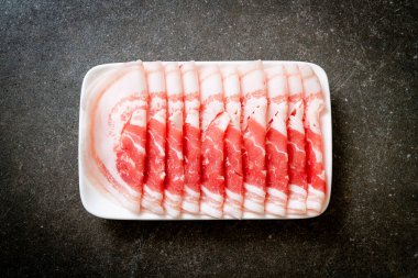 fresh pork belly sliced