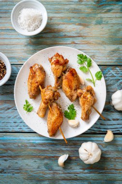 grilled chicken barbecue with pepper and garlic