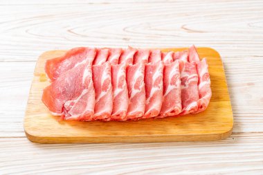 sliced collar pork raw