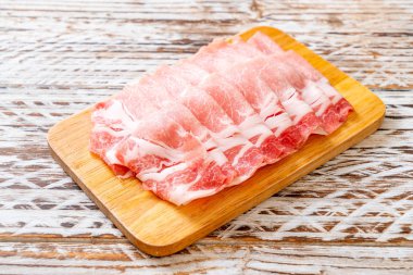 fresh pork sirloin sliced