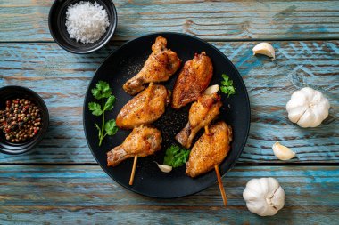 grilled chicken barbecue with pepper and garlic