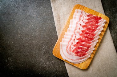 fresh pork belly sliced