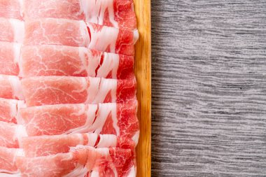 fresh pork sirloin sliced