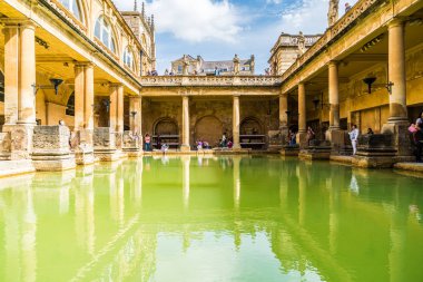 Bath, İngiltere - 30 Ağustos 2019: Roma Hamamları, Unesco Dünyası