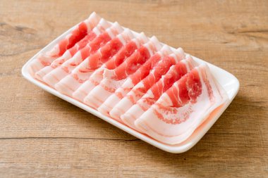 fresh pork belly sliced