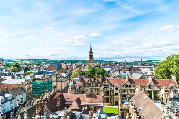 High angle view of High Street of Oxford City, UK