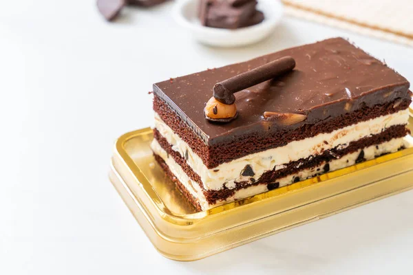 Čokoládový dort s mandlemi — Stock fotografie