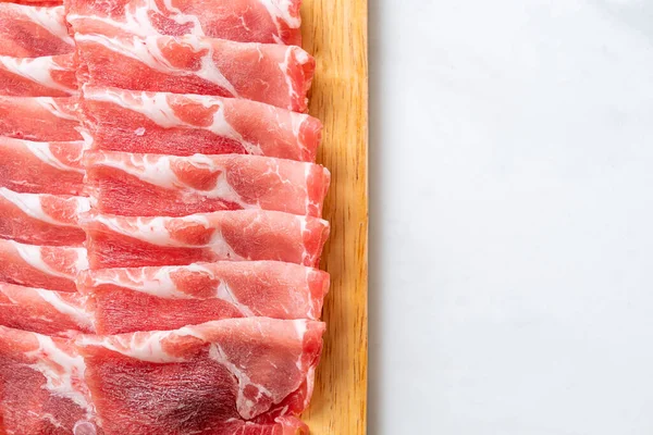 sliced collar pork raw