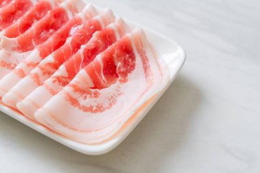 fresh pork belly sliced