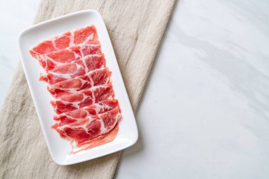 sliced collar pork raw
