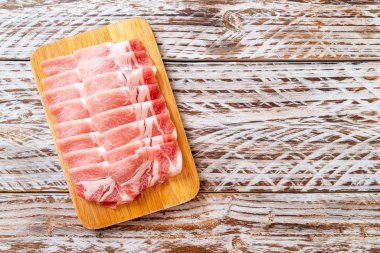 fresh pork sirloin sliced