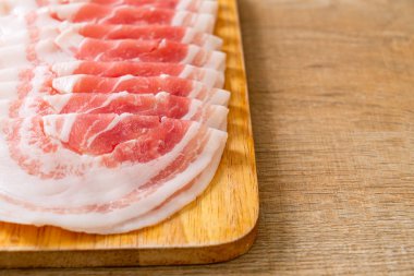 fresh pork belly sliced