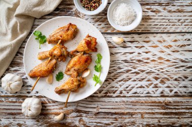 grilled chicken barbecue with pepper and garlic