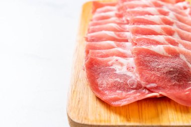 sliced collar pork raw