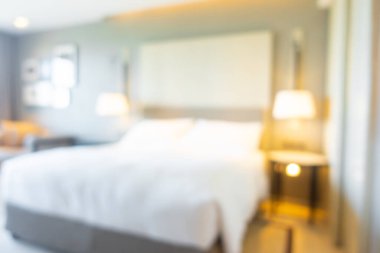 Arka plan için soyut bulanık yatak odası iç mimarisi