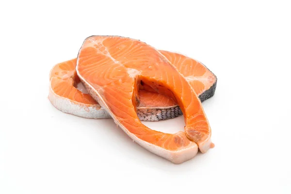 Fresh salmon raw on white background — Stock Photo, Image