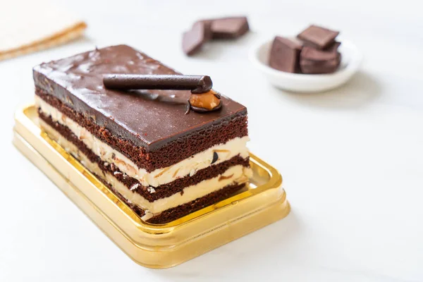 Chocolate cake with almonds — Stock Photo, Image