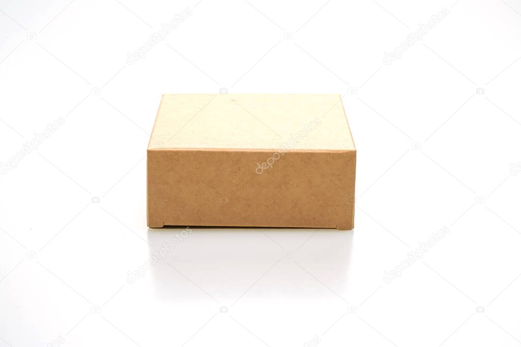 brown paper box on white background