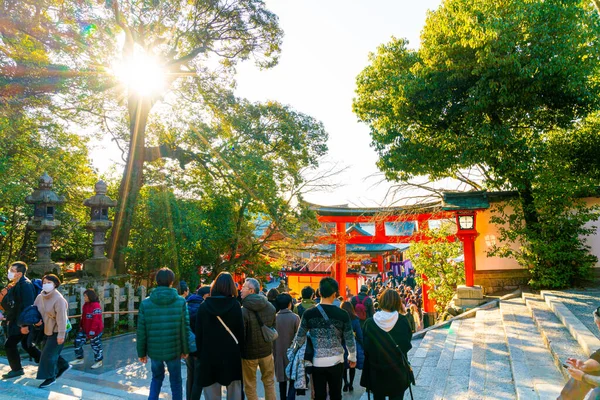 Kyoto Giappone Gennaio 2020 Porta Red Torii Fushimi Inari Taisha — Foto Stock