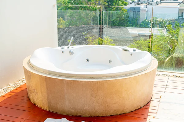 Jacuzzi bath tub decoration on balcony
