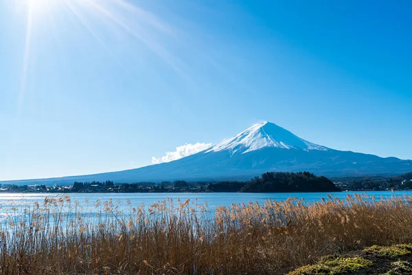 Beautiful Fuji Mountain Kawaguchiko Lake Blue Sky Japan — Stock Photo, Image